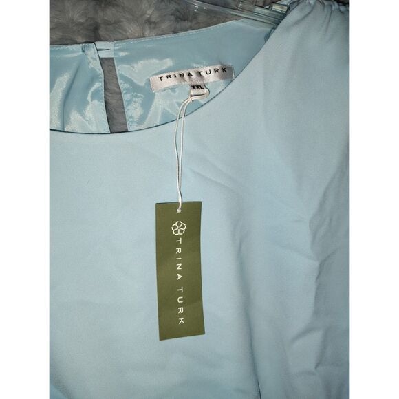 NWT Trina Turk Stillness Top Size XXL Sky Blouson Spring Plus Size 2204119SB1 - Picture 3 of 5